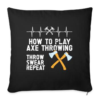 Axe Throw Axe Throwing Game - Sofa pillow with filling 45cm x 45cm - black - Front
