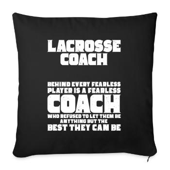 Lacrosse Coach Stick - Sofa pillow with filling 45cm x 45cm - black - Front