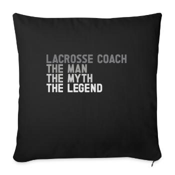 Lacrosse Coach Stick - Sofa pillow with filling 45cm x 45cm - black - Front