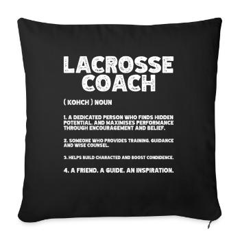 Lacrosse Coach Stick - Sofa pillow with filling 45cm x 45cm - black - Front