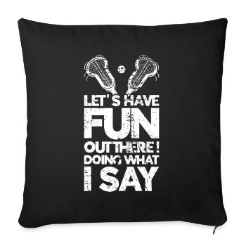 Lacrosse Coach Stick - Sofa pillow with filling 45cm x 45cm - black - Front