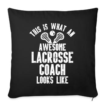 Lacrosse Coach Stick - Sofa pillow with filling 45cm x 45cm - black - Front