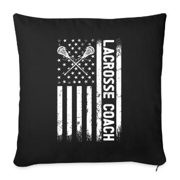 Lacrosse Coach Stick - Sofa pillow with filling 45cm x 45cm - black - Front