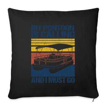 Pontoon Queen -Boat Pontoon -Women - Sofa pillow with filling 45cm x 45cm - black - Front