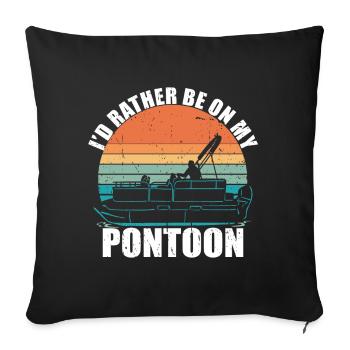 Pontoon Queen -Boat Pontoon -Women - Sofa pillow with filling 45cm x 45cm - black - Front