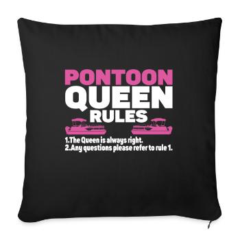 Pontoon Queen -Boat Pontoon -Women - Sofa pillow with filling 45cm x 45cm - black - Front