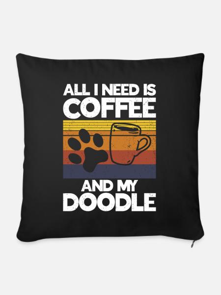 Golden Doodle Hundeliebhaber - Sofakissen mit Füllung 45 x 45 cm - Schwarz