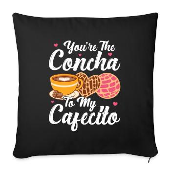 Pan dulce de Cafecito y Chisme Concha - Coussin et housse de 45 x 45 cm - noir - Devant