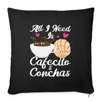 Pan dulce de Cafecito y Chisme Concha - Coussin et housse de 45 x 45 cm - noir - Devant