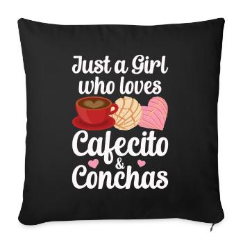 Pan dulce de Cafecito y Chisme Concha - Coussin et housse de 45 x 45 cm - noir - Devant