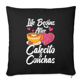 Pan dulce de Cafecito y Chisme Concha - Coussin et housse de 45 x 45 cm - noir - Devant