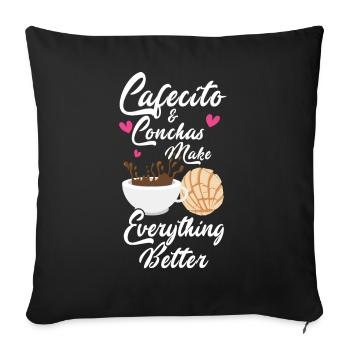 Pan dulce de Cafecito y Chisme Concha - Coussin et housse de 45 x 45 cm - noir - Devant