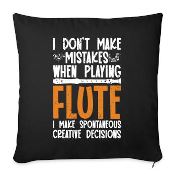 Flöte - Sofakissen mit Füllung 45 x 45 cm - Schwarz - Vorne