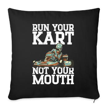 Faire du karting - Coussin et housse de 45 x 45 cm - noir - Devant