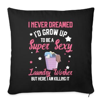 Wash workers - Sofa pillow with filling 45cm x 45cm - black - Front