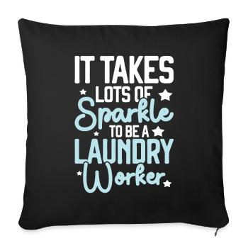 Wash workers - Sofa pillow with filling 45cm x 45cm - black - Front