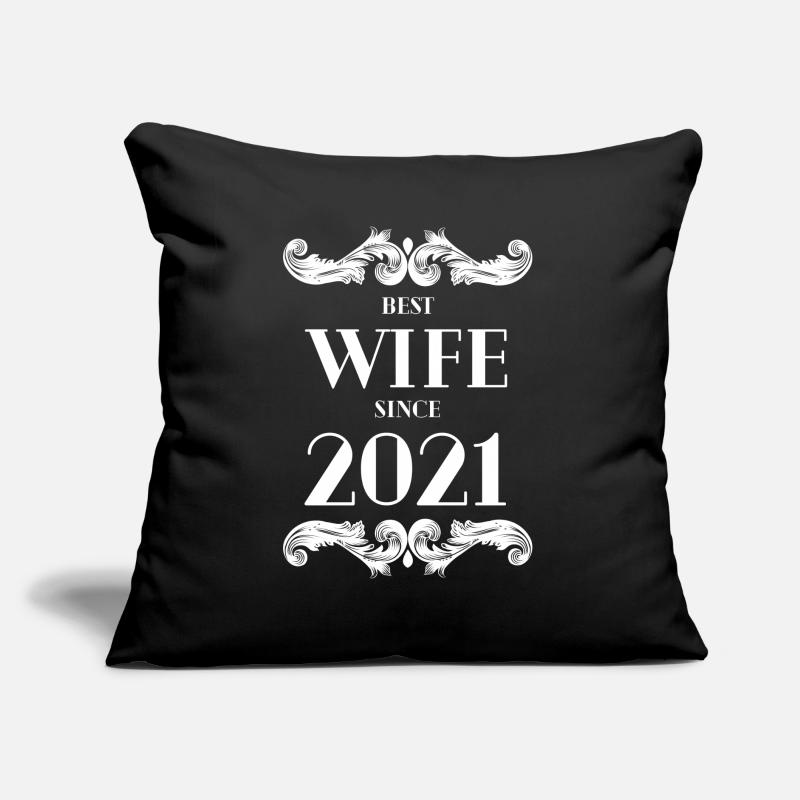 Beste Ehefrau seit 2021 Hochzeit Sofakissen mit Füllung 45 x 45 cm