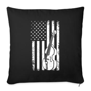 Cello -Musical instrument - Sofa pillow with filling 45cm x 45cm - black - Front
