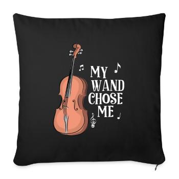 Cello -Musical instrument - Sofa pillow with filling 45cm x 45cm - black - Front