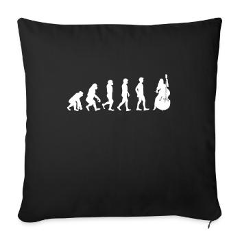 Cello -Musical instrument - Sofa pillow with filling 45cm x 45cm - black - Front