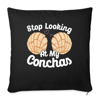 Conchas Pan dulce Latina Espagnol - Coussin et housse de 45 x 45 cm - noir - Devant