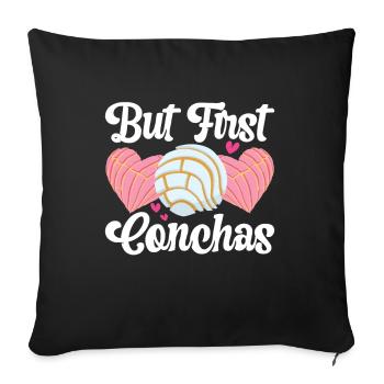 Conchas Pan dulce Latina Espagnol - Coussin et housse de 45 x 45 cm - noir - Devant