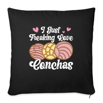Conchas Pan dulce Latina Espagnol - Coussin et housse de 45 x 45 cm - noir - Devant