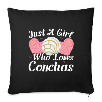 Conchas Pan Dulce Latina Espagnol - Coussin et housse de 45 x 45 cm - noir - Devant