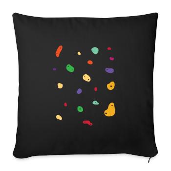 Wall climbing Bouldering rock face - Sofa pillow with filling 45cm x 45cm - black - Front