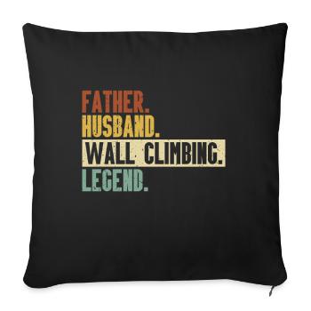 Wall climbing Bouldering rock face - Sofa pillow with filling 45cm x 45cm - black - Front