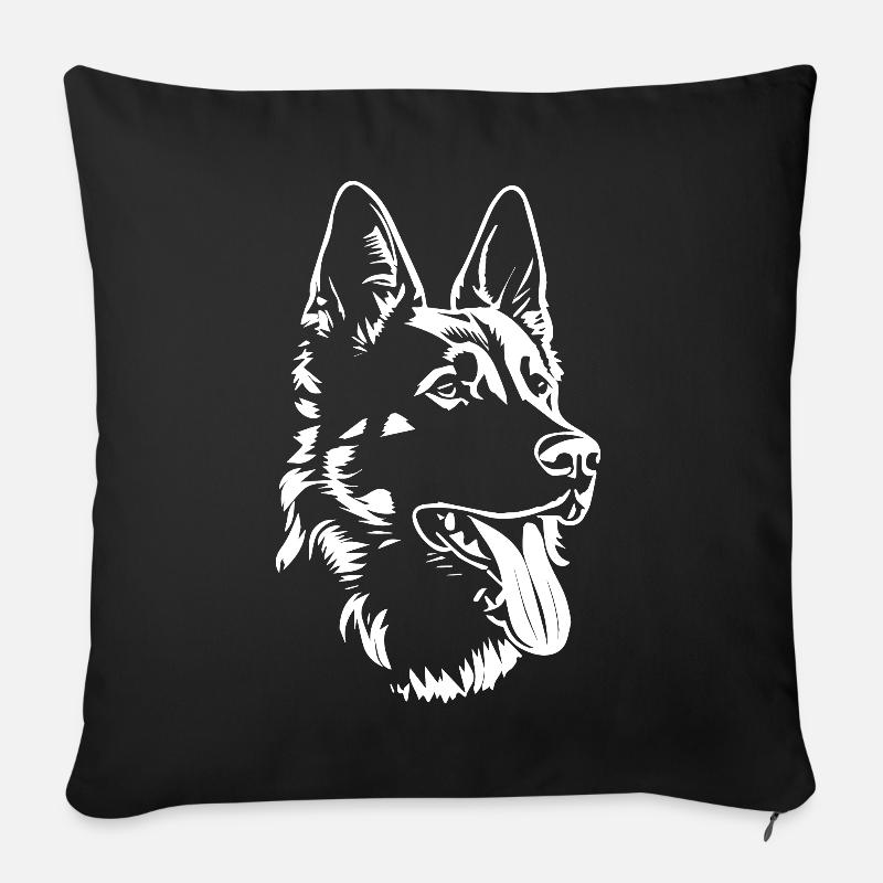 Deutscher Schäferhund Silhouette Schäferhunde - Sofakissen mit Füllung 45 x 45 cm - Schwarz