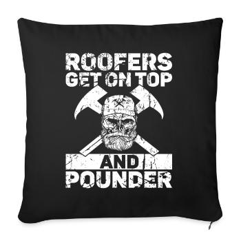Couvreur - Réparation de toiture - Coussin et housse de 45 x 45 cm - noir - Devant