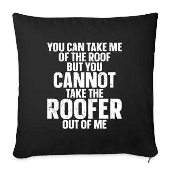Roofer -Roof house repairs - Sofa pillow with filling 45cm x 45cm - black - Front