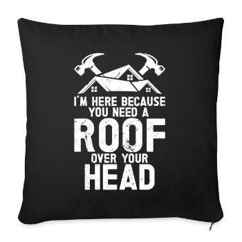 Couvreur - Réparation de toiture - Coussin et housse de 45 x 45 cm - noir - Devant