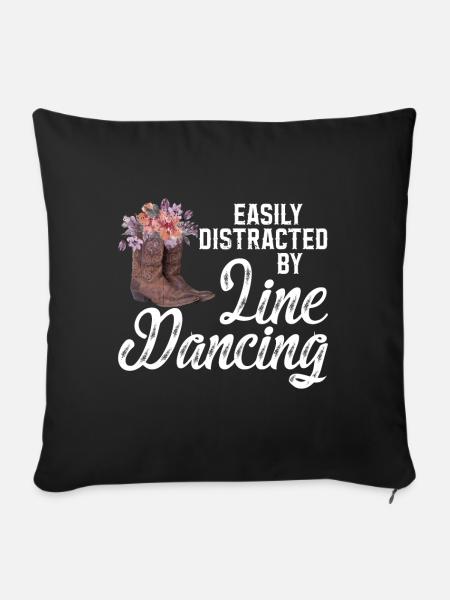 Line Dancing Cowboy Boots Western - Sofakissen mit Füllung 45 x 45 cm - Schwarz