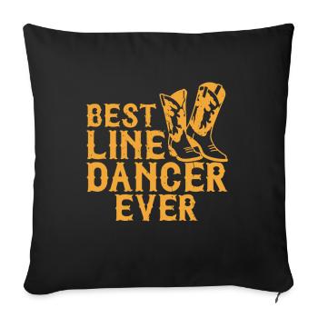 Danse en ligne bottes de cowboy western - Coussin et housse de 45 x 45 cm - noir - Devant