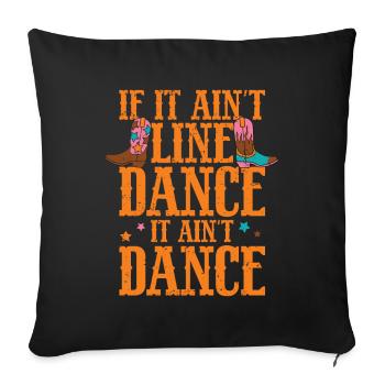 Danse en ligne bottes de cowboy western - Coussin et housse de 45 x 45 cm - noir - Devant