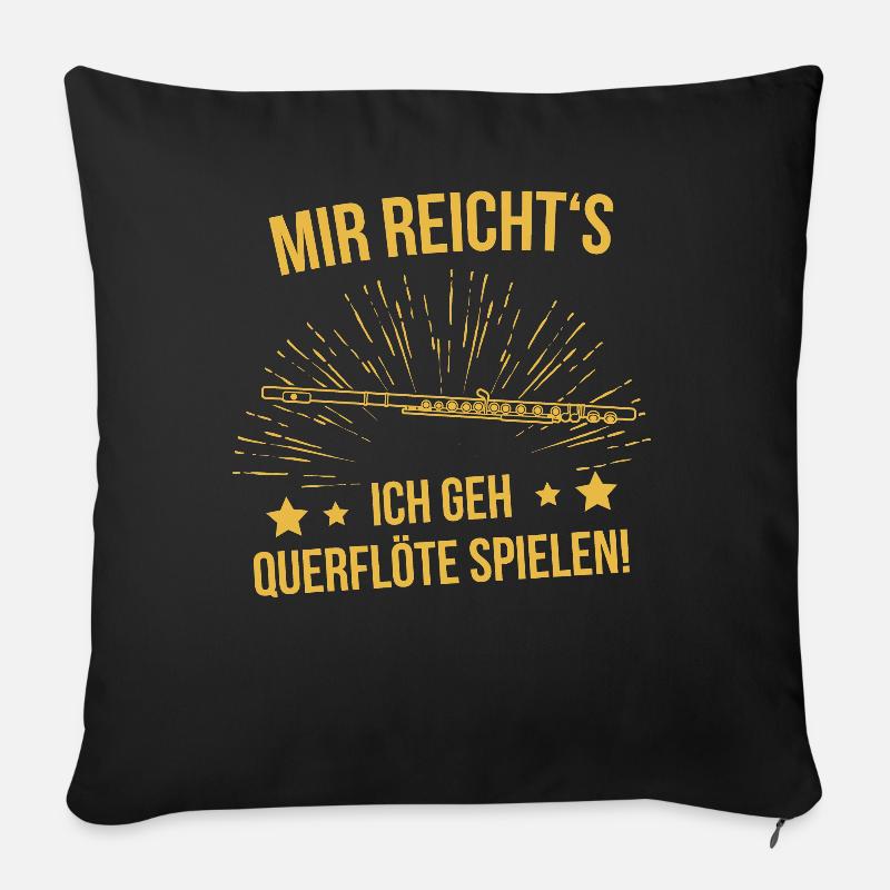 Querflöte Querflötenspieler Querflötist - Sofakissen mit Füllung 45 x 45 cm - Schwarz