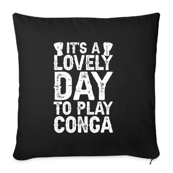 Conga Drum Musician Drumline - Sofa pillow with filling 45cm x 45cm - black - Front