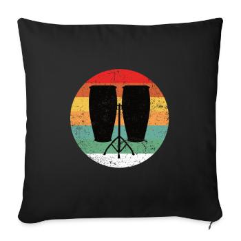 Conga Drum Musician Drumline - Sofa pillow with filling 45cm x 45cm - black - Front