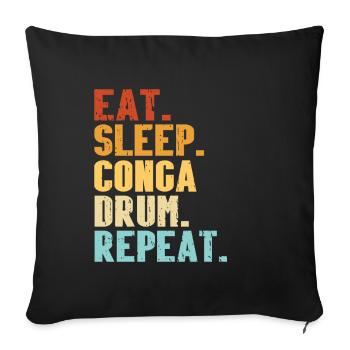 Conga Drum Musician Drumline - Sofa pillow with filling 45cm x 45cm - black - Front