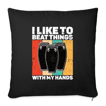Conga Drum Musician Drumline - Sofa pillow with filling 45cm x 45cm - black - Front