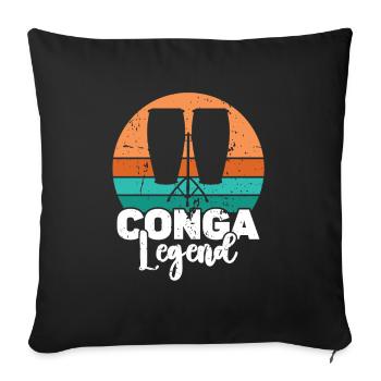 Conga Drum Musician Drumline - Sofa pillow with filling 45cm x 45cm - black - Front