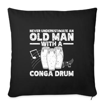 Conga Drum Musician Drumline - Sofa pillow with filling 45cm x 45cm - black - Front