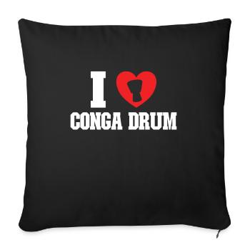 Conga Drum Musician Drumline - Sofa pillow with filling 45cm x 45cm - black - Front