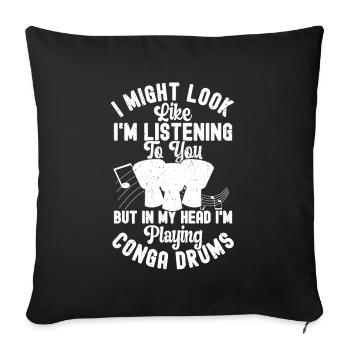 Conga Drum Musician Drumline - Sofa pillow with filling 45cm x 45cm - black - Front