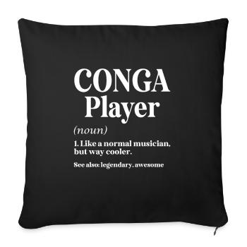 Conga Drum Musician Drumline - Sofa pillow with filling 45cm x 45cm - black - Front