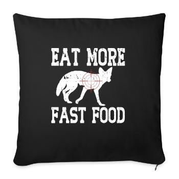 Chasse au coyote - Coussin et housse de 45 x 45 cm - noir - Devant