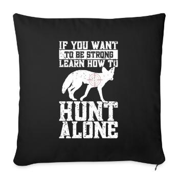 Chasse au coyote - Coussin et housse de 45 x 45 cm - noir - Devant
