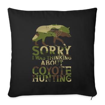 Chasse au coyote - Coussin et housse de 45 x 45 cm - noir - Devant